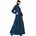 Casual abaya with Pin tucks- Dark Teal